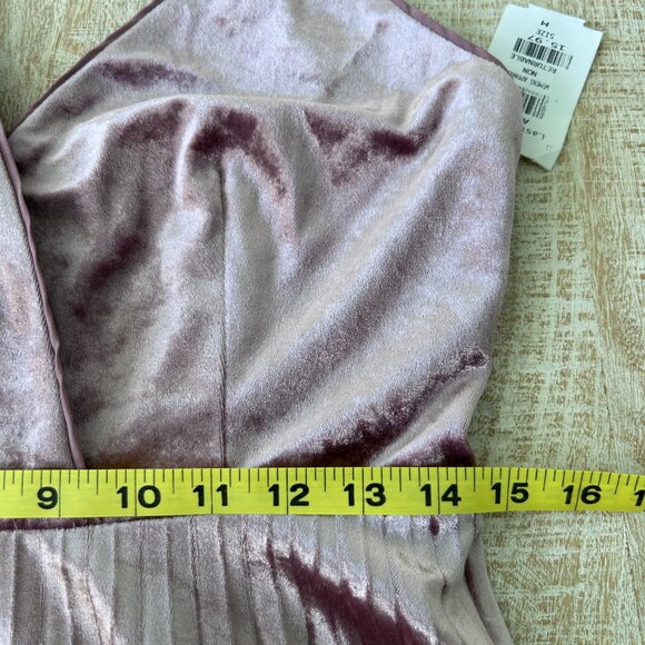 Chelsea28 Dusty Rose Crushed Velvet Sleeveless Midi Dress Straps NWT Medium - Picture 9 of 10